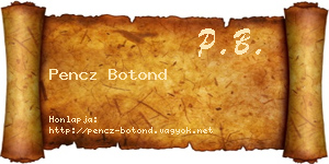 Pencz Botond névjegykártya