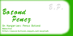 botond pencz business card